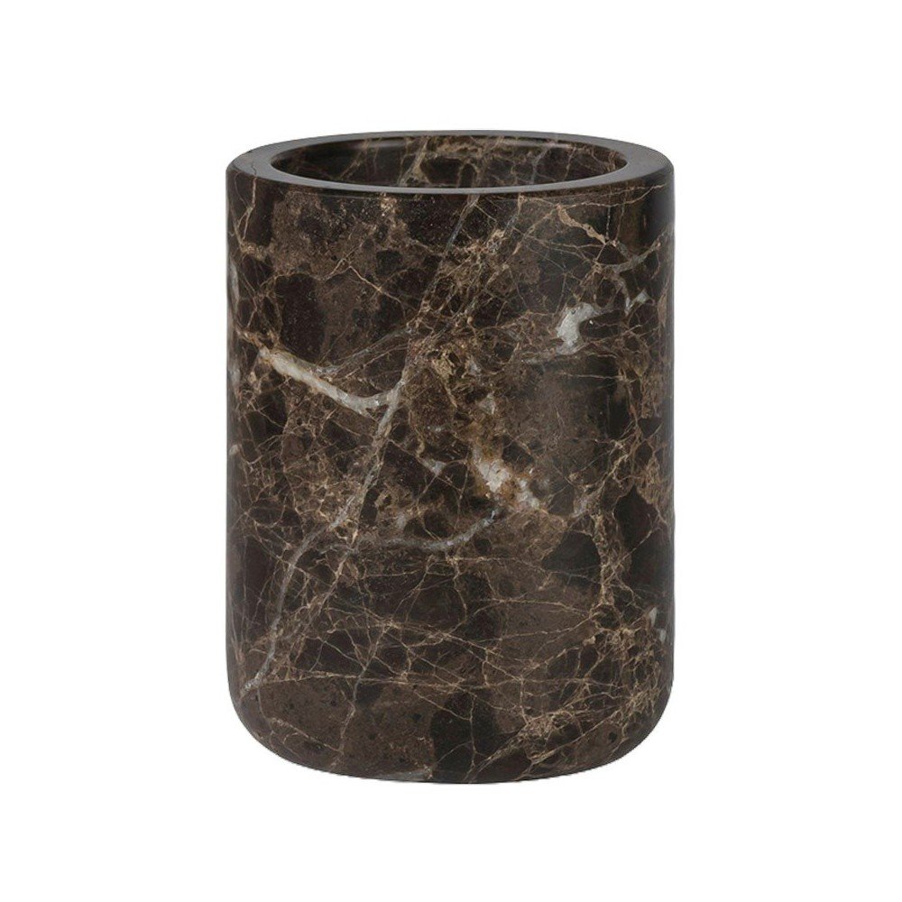 Brązowy marmurowy kubek na szczoteczki do zębów Marble – Mette Ditmer Denmark