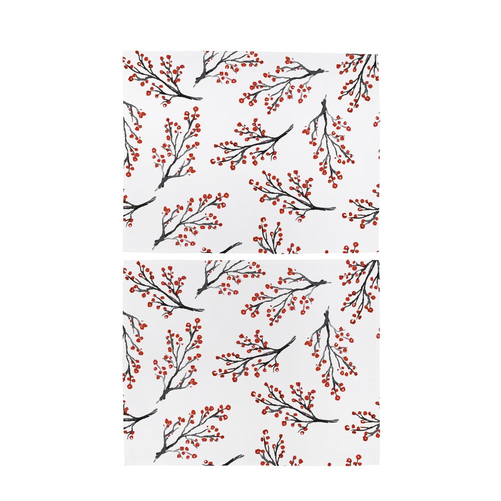 Świąteczne materiałowe maty stołowe zestaw 2 szt. 45x35 cm Rowan Berries – Butter Kings