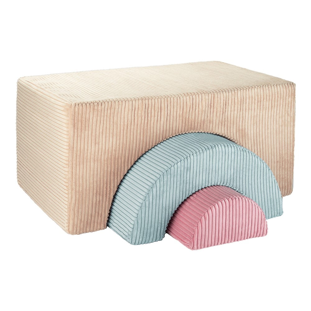 Jasnobrązowy sztruksowy piankowy plac zabaw 3 szt. wysokość 37 cm 75x49 cm Rainbow Montessori – Wigiwama