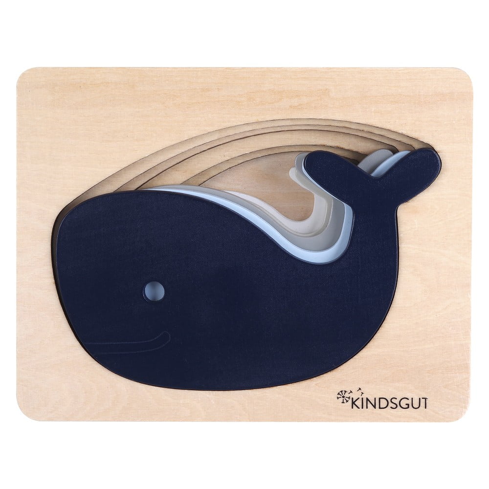 Drewniane puzzle Whale – Kindsgut