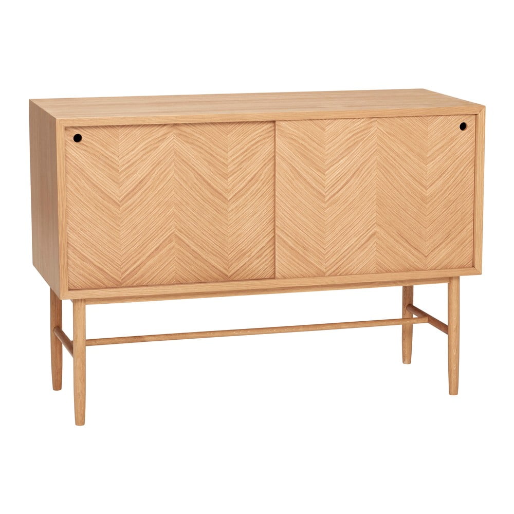 Komoda z drewna dębowego Hübsch Herringbone, wys. 70 cm
