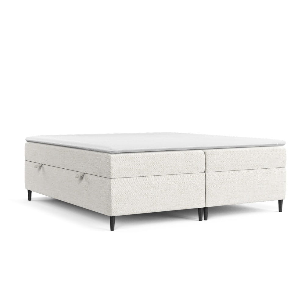 Kremowe łóżko boxspring ze schowkiem 140x200 cm Araya – Maison de Rêve