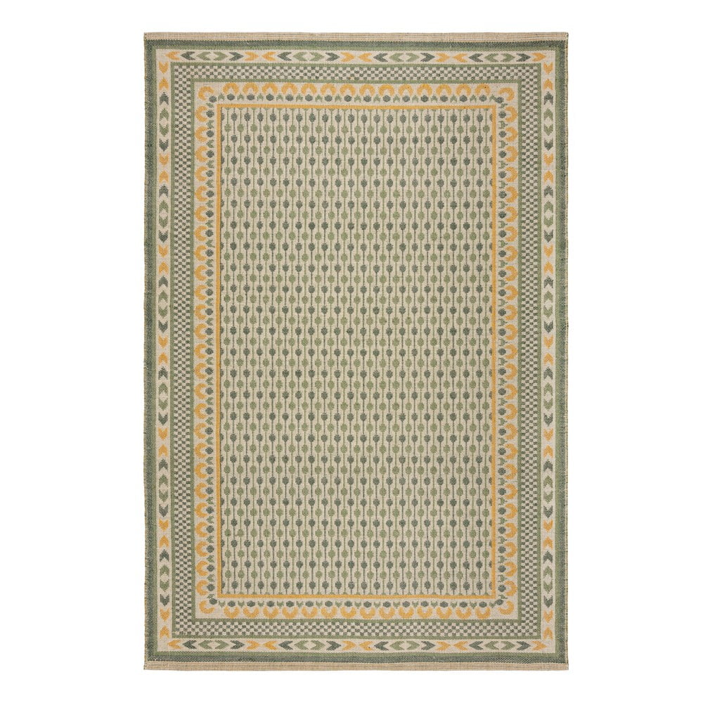 Zielony dywan z mieszanki juty 200x290 cm Mara Jute Border – Flair Rugs