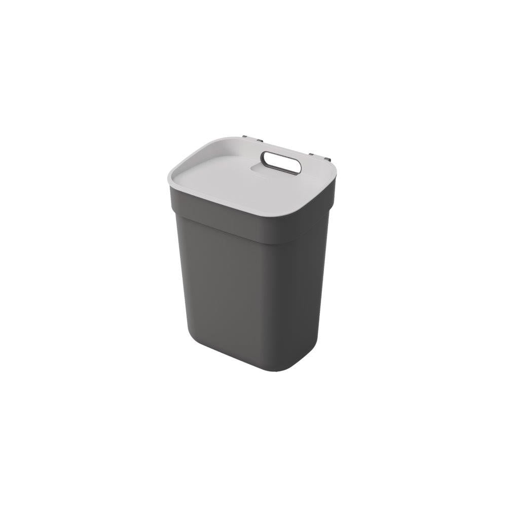 Ciemnoszary kosz na śmieci do segregacji odpadów z plastiku z recyklingu 10 l Ready To Collect – Curver
