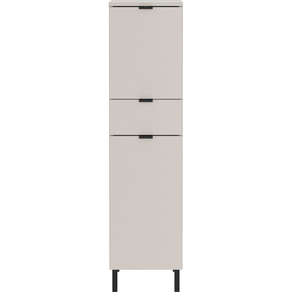 Kremowa wysoka wąska szafka łazienkowa 30x120 cm Arcena – Germania