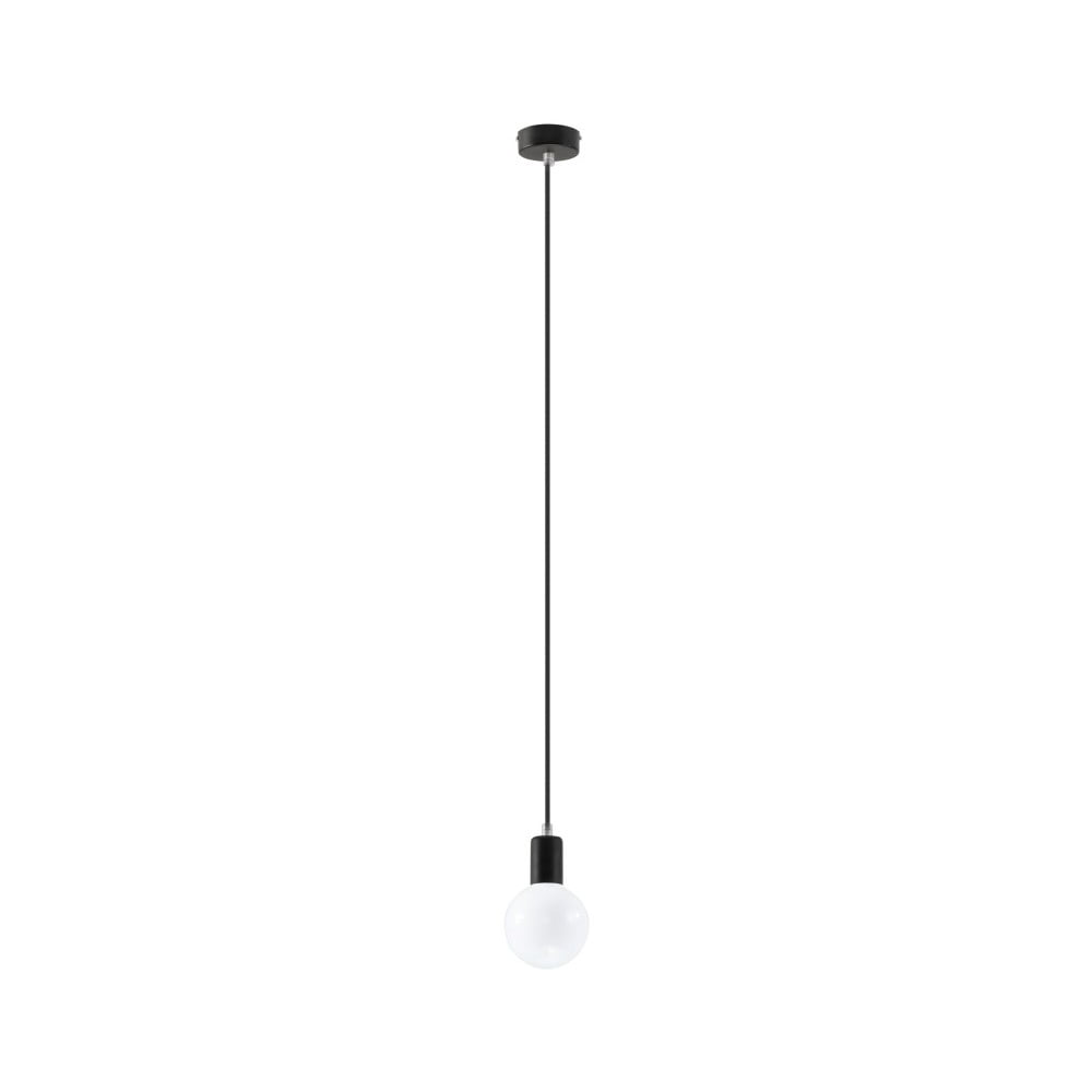 Czarna lampa wisząca Sollux Bombilla