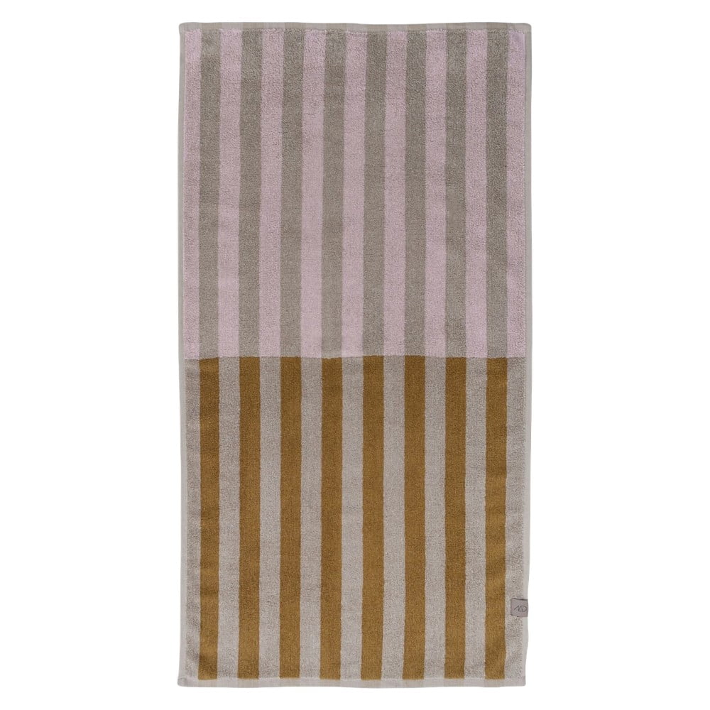Brązowo-beżowy ręcznik z bawełny organicznej 50x90 cm Disorder – Mette Ditmer Denmark