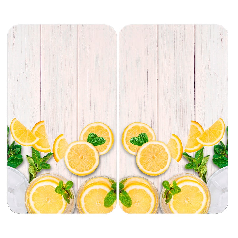 Płyty ochronne na kuchenkę ze szkła hartowanego zestaw 2 szt. 52x30 cm Lemons – Wenko