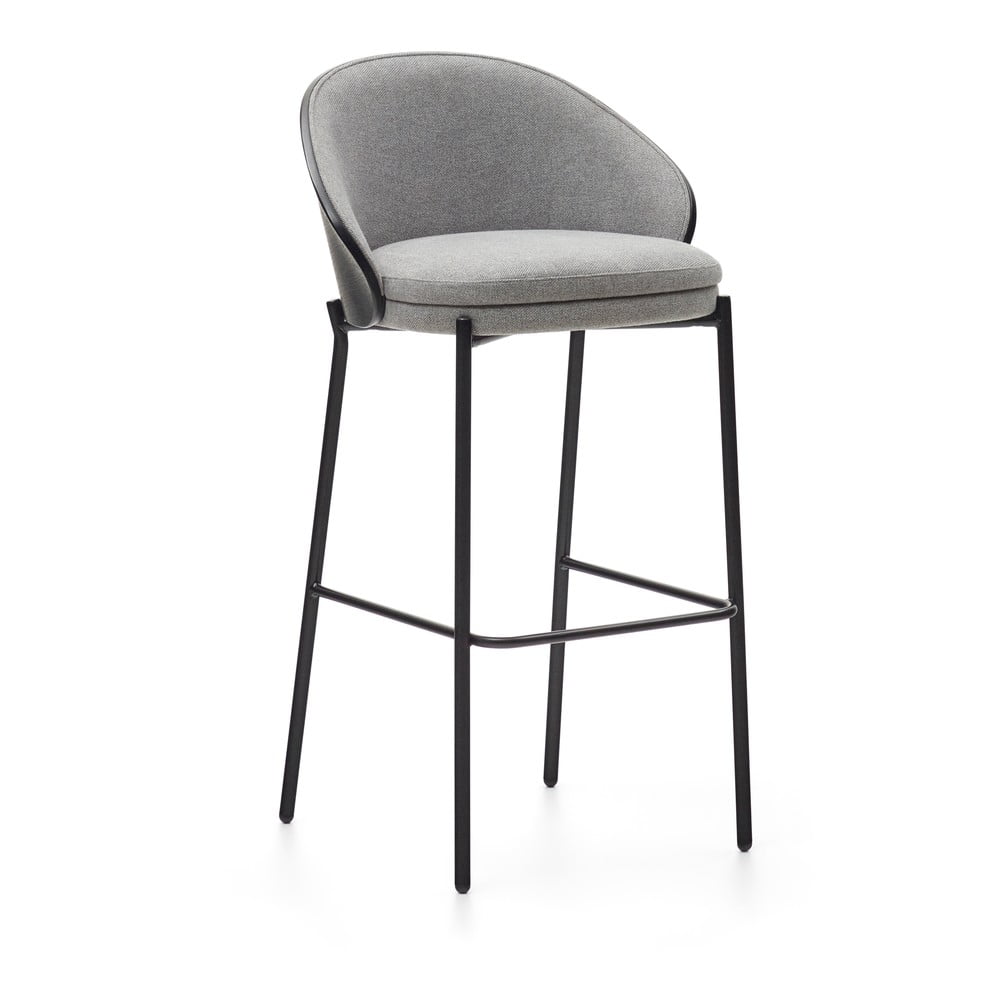 Czarno-szary hoker (wysokość siedziska 77 cm) Eamy – Kave Home