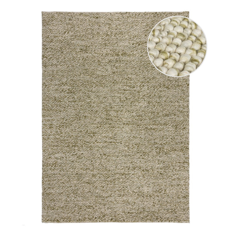 Dywan z mieszanki wełny tkany ręcznie w kolorze khaki 160x230 cm Minerals – Flair Rugs