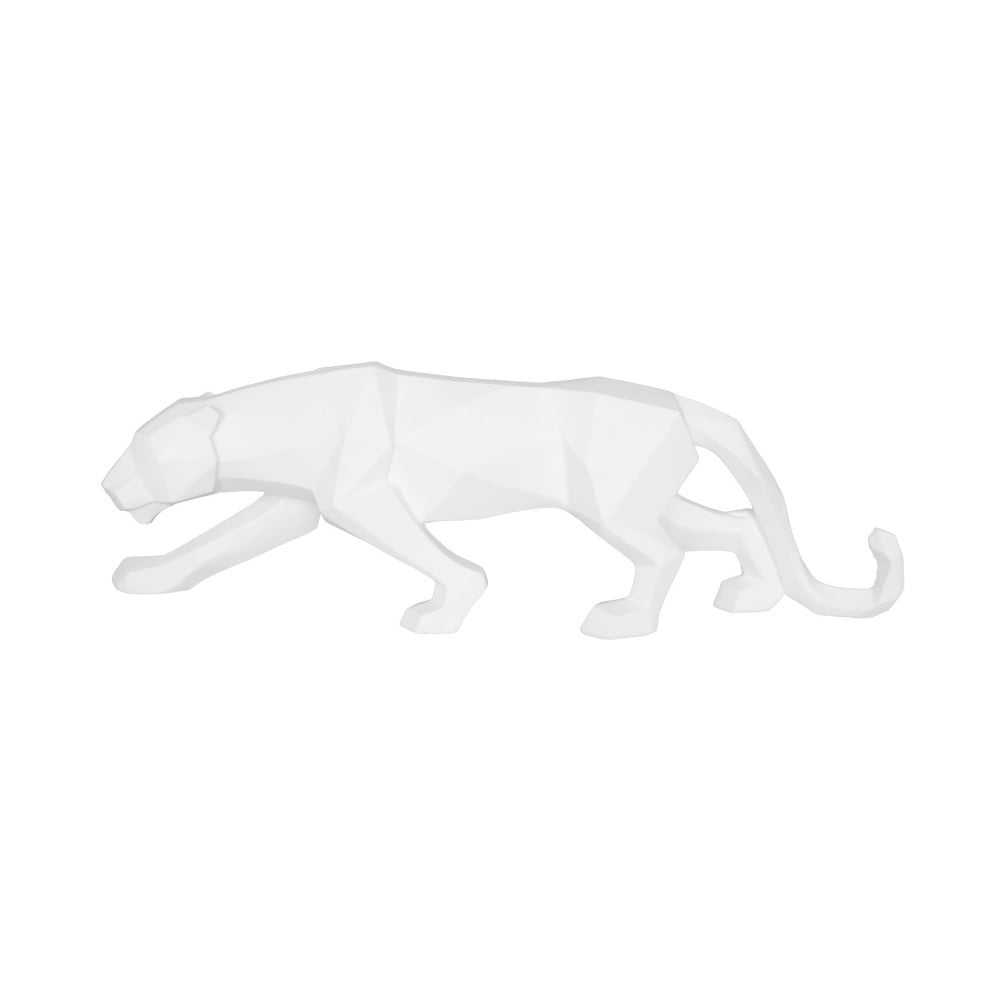 Matowa biała figurka w kształcie pantery PT LIVING Origami Panther