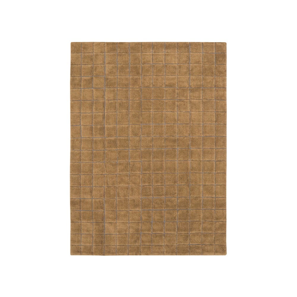 Wełniany dywan tkany ręcznie w kolorze ochry 170x240 cm Mosaic Ochre – Lorena Canals