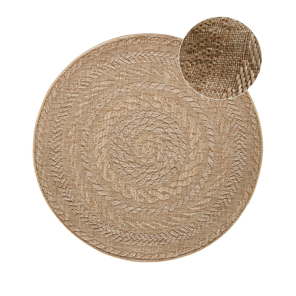 Beżowy dywan zewnętrzny NORTHRUGS Almendro, Ø 160 cm