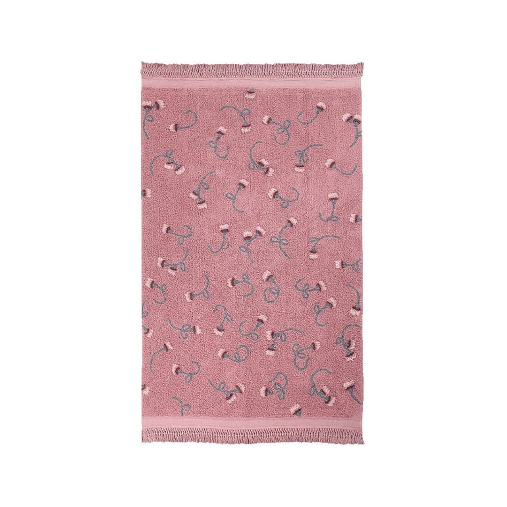 Różowy bawełniany dywan dziecięcy tkany ręcznie odpowiedni do prania 140x210 cm English Garden Ash Rose – Lorena Canals
