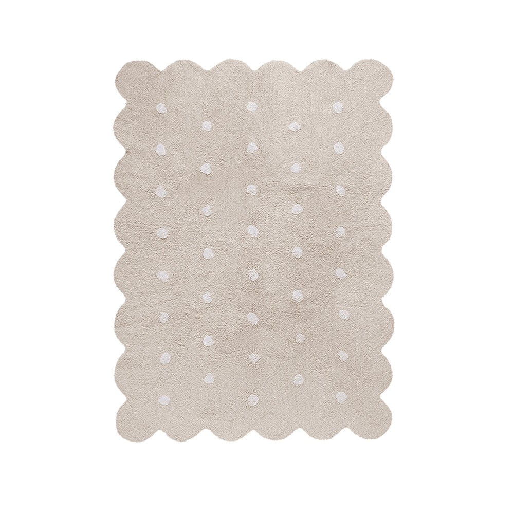 Beżowy bawełniany dywan dziecięcy tkany ręcznie odpowiedni do prania 120x160 cm Biscuit Beige – Lorena Canals