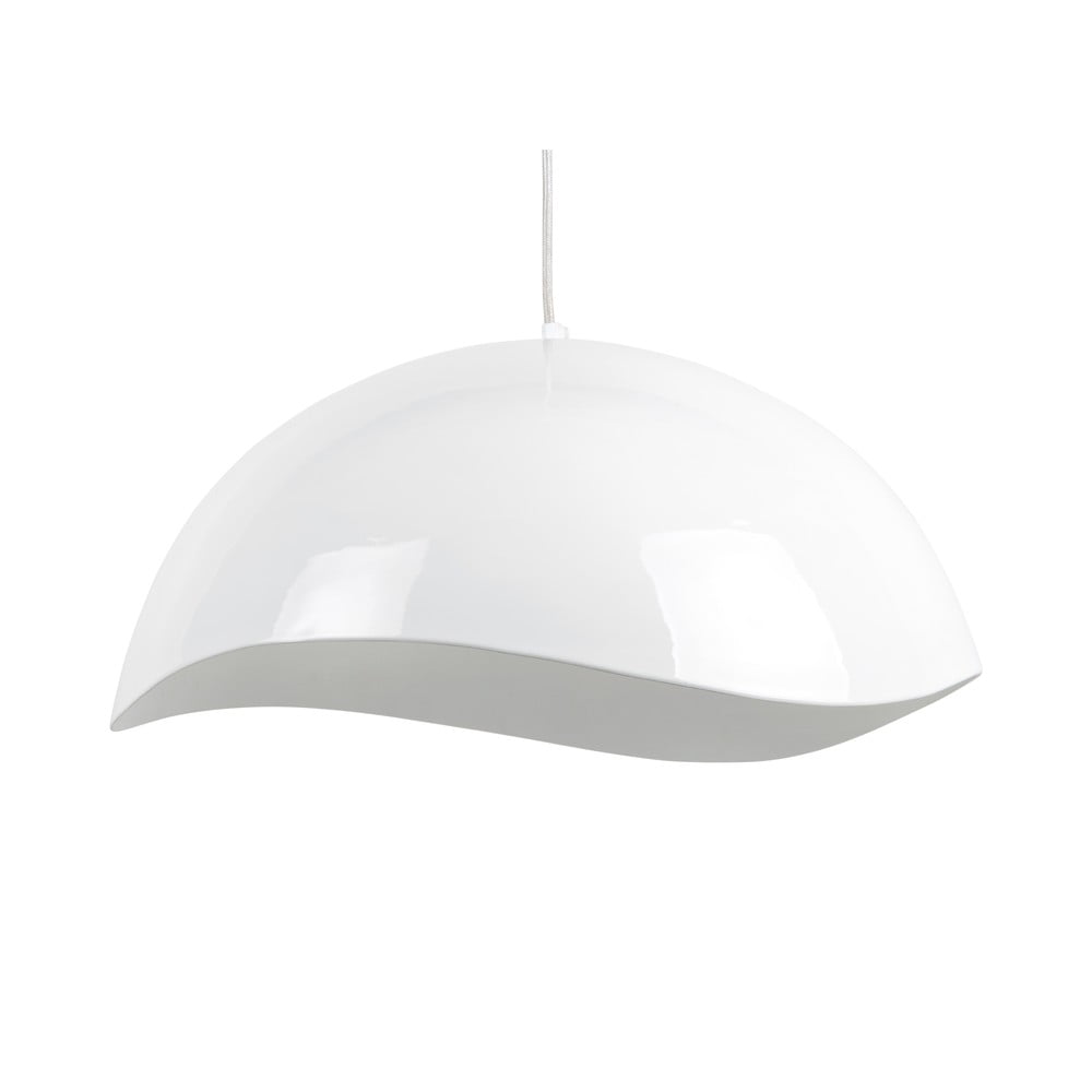 Biała lampa wisząca z metalowym kloszem ø 50 cm Waved – Leitmotiv
