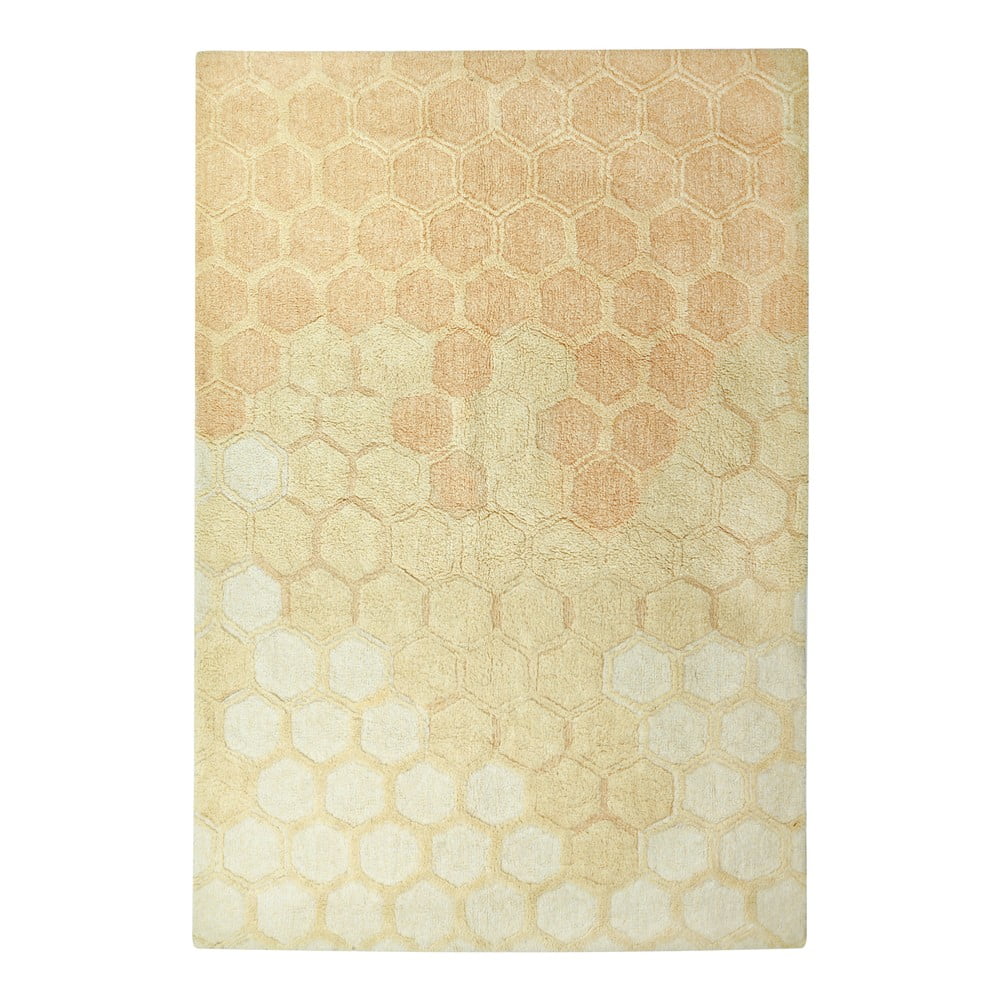 Bawełniany dywan w kolorze ochry tkany ręcznie odpowiedni do prania 140x200 cm Sweet Honey – Lorena Canals
