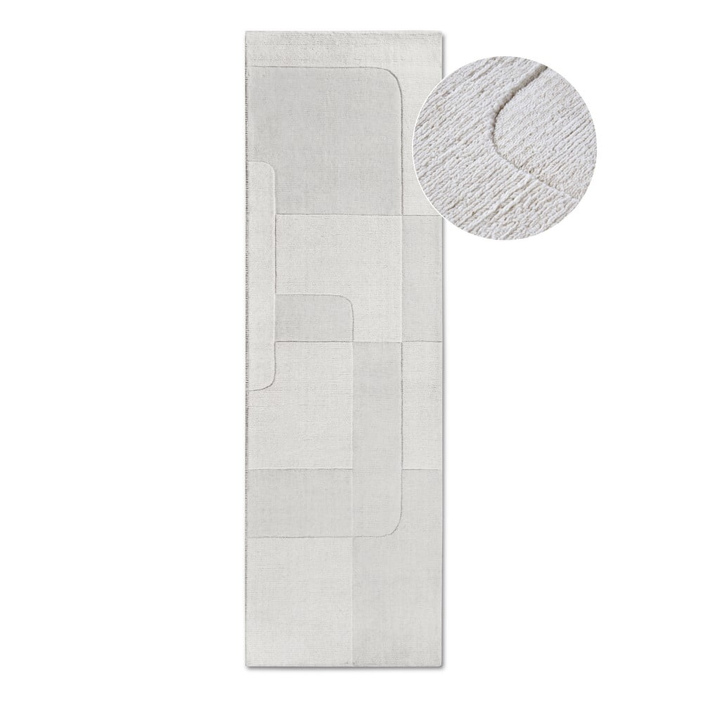 Kremowy wełniany chodnik tkany ręcznie 80x250 cm Charlotte – Villeroy&Boch