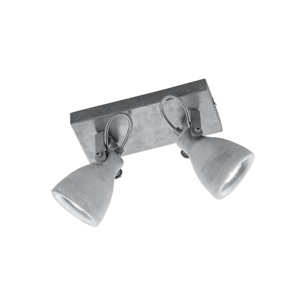 Szary kinkiet na 2 żarówki Trio Concrete, dł. 23 cm