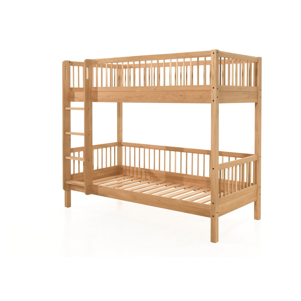 Piętrowe łóżko dziecięce z litego drewna dębowego 90x200 cm Forrest – Vipack