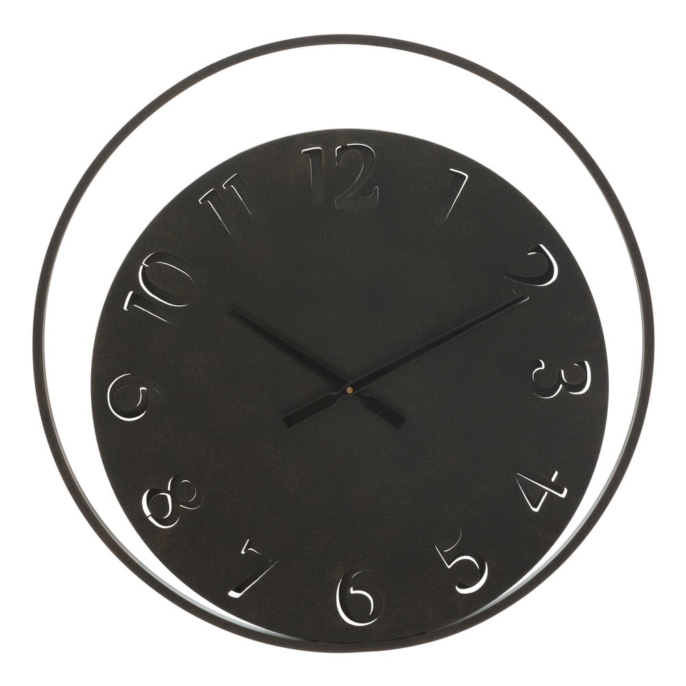 Czarny zegar ścienny Mauro Ferretti Circle, ⌀ 60 cm