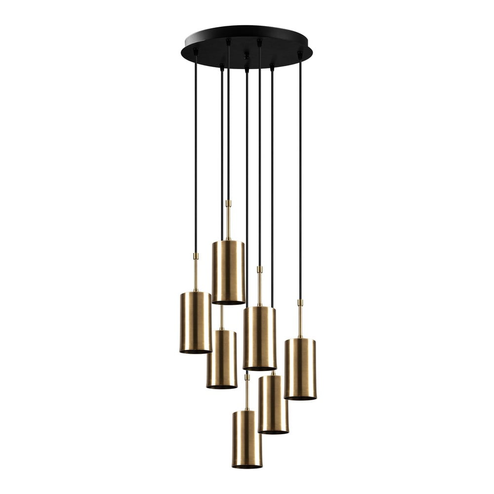 Lampa wisząca z 7 kloszami w kolorze złota Opviq lights Kem Tube