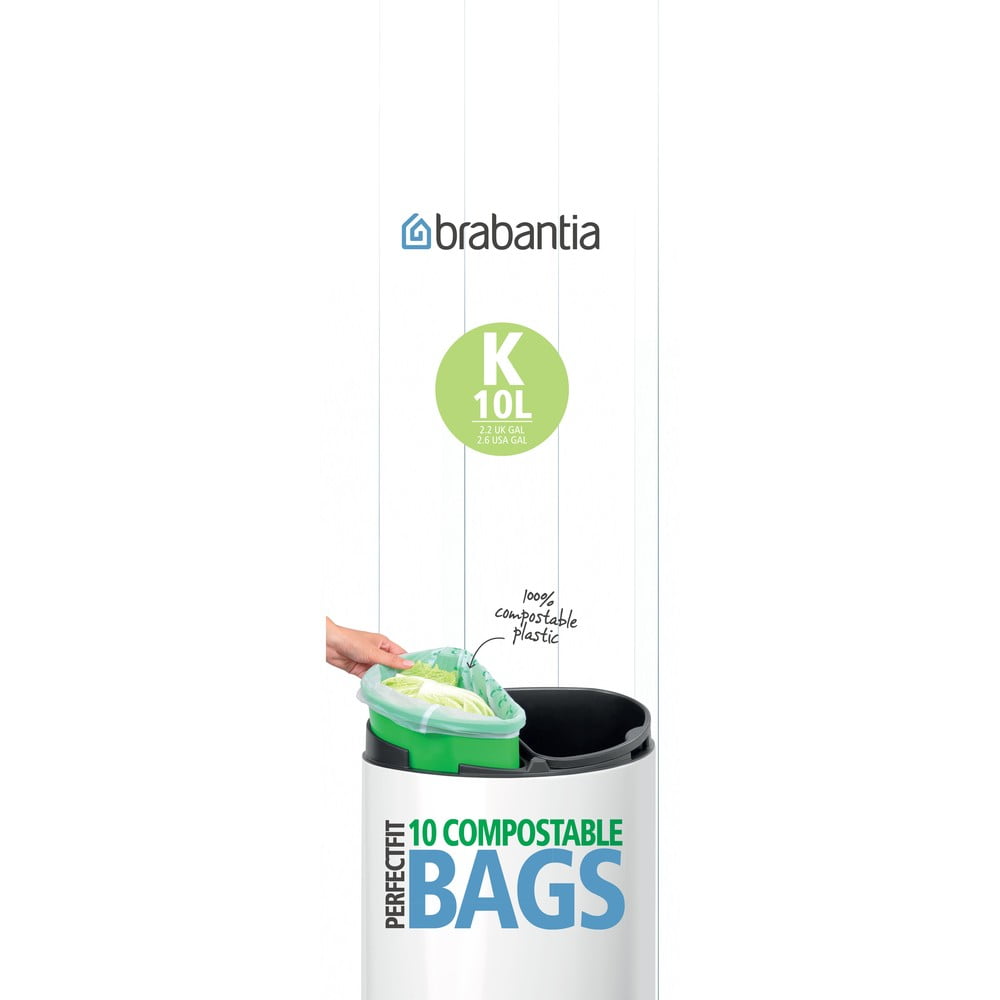 Biodegradowalne worki na śmieci zestaw 10 szt. 10 l PerfectFit K – Brabantia
