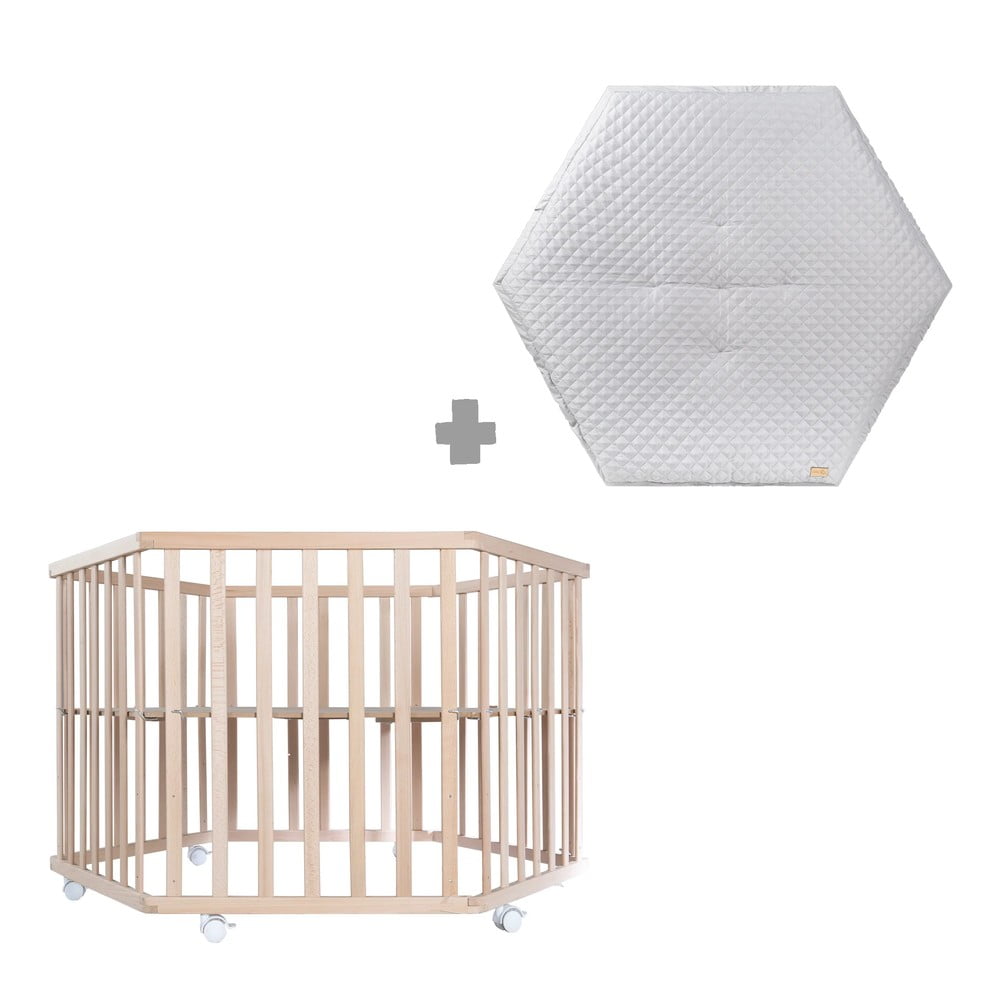 Kojec dla dzieci z litego drewna bukowego 119x104 cm – Roba