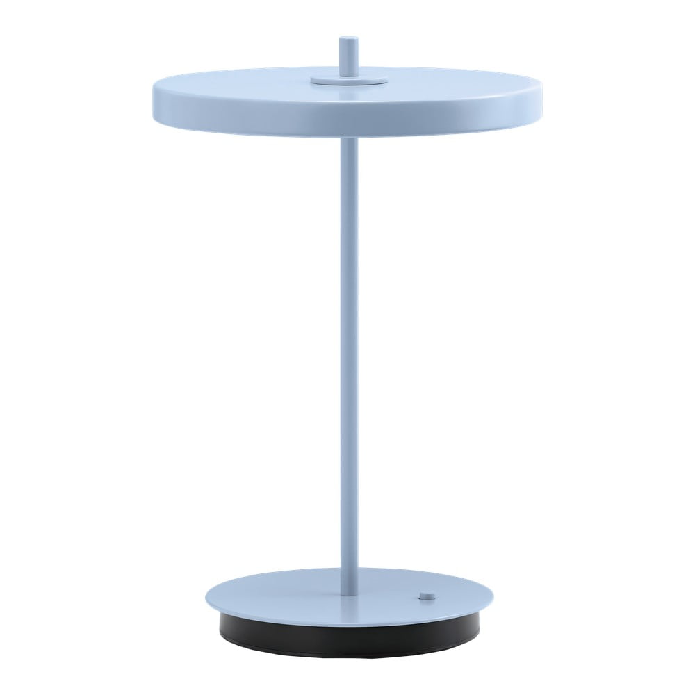 Jasnoniebieska metalowa lampa stołowa LED z metalowym kloszem (wysokość 31 cm) Asteria Move – UMAGE
