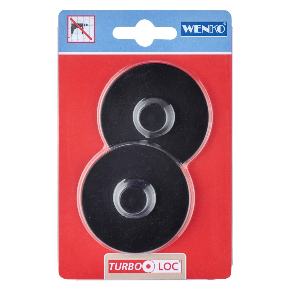 Zestaw 2 czarnych adapterów samoprzyczepnych Wenko Turbo-Loc Classic Plus