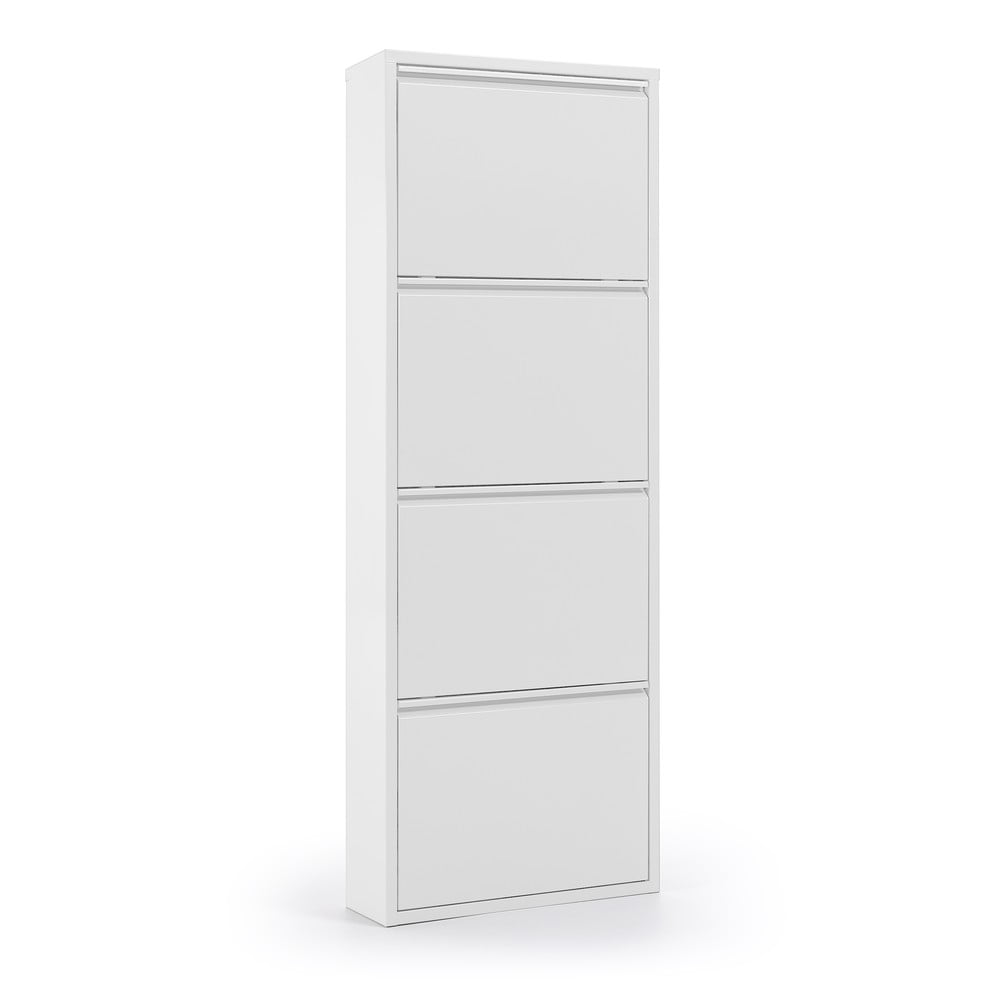 Biała metalowa uchylna szafka na buty 50x136x15 cm Ode – Kave Home
