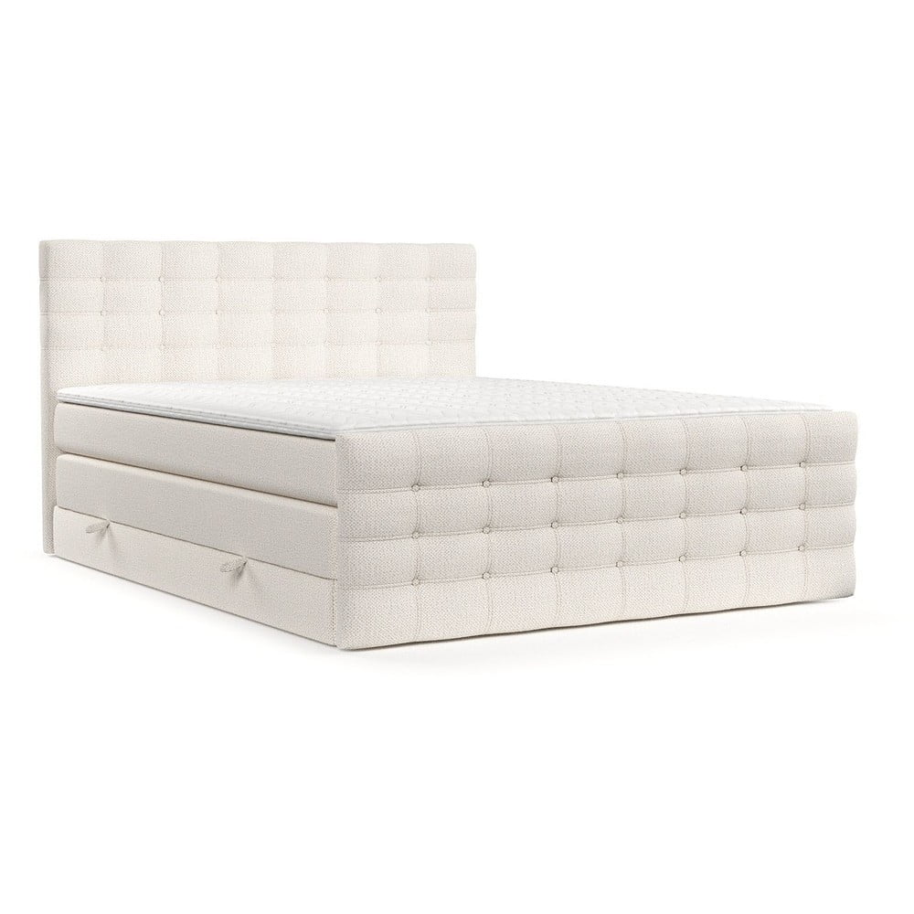 Kremowe łóżko boxspring ze schowkiem 180x200 cm Blend – Maison de Rêve