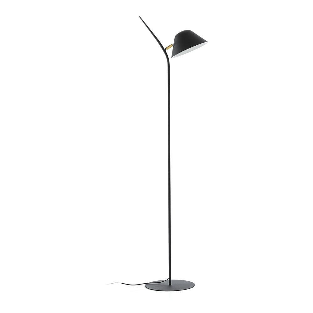 Czarna lampa stojąca z metalowym kloszem (wysokość 152 cm) Aurelia – Kave Home