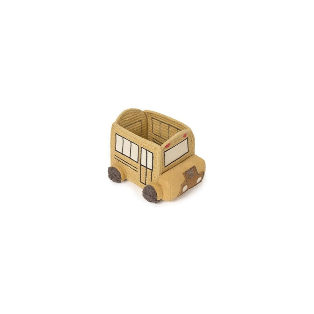 Tekstylny dziecięcy kosz na zabawki w kolorze ochry 22x19x15 cm School Bus – Lorena Canals