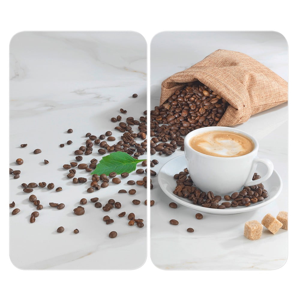 Płyty ochronne na kuchenkę ze szkła hartowanego zestaw 2 szt. 52x30 cm Café Aromatica – Maximex