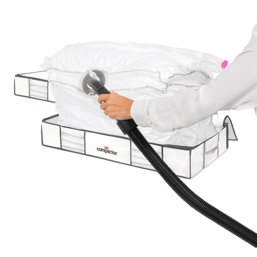 Tekstylno-plastikowe pojemniki próżniowe pod łóżko zestaw 2 szt. 105x45x15,5 cm Life – Compactor