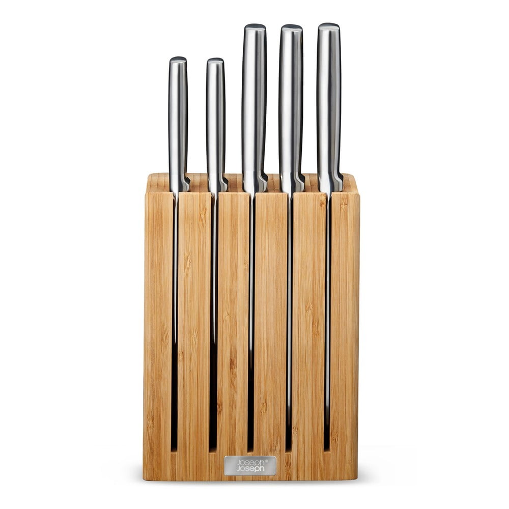 Zestaw noży ze stojakiem ze stali nierdzewnej 5 szt. Elevate Bamboo – Joseph Joseph