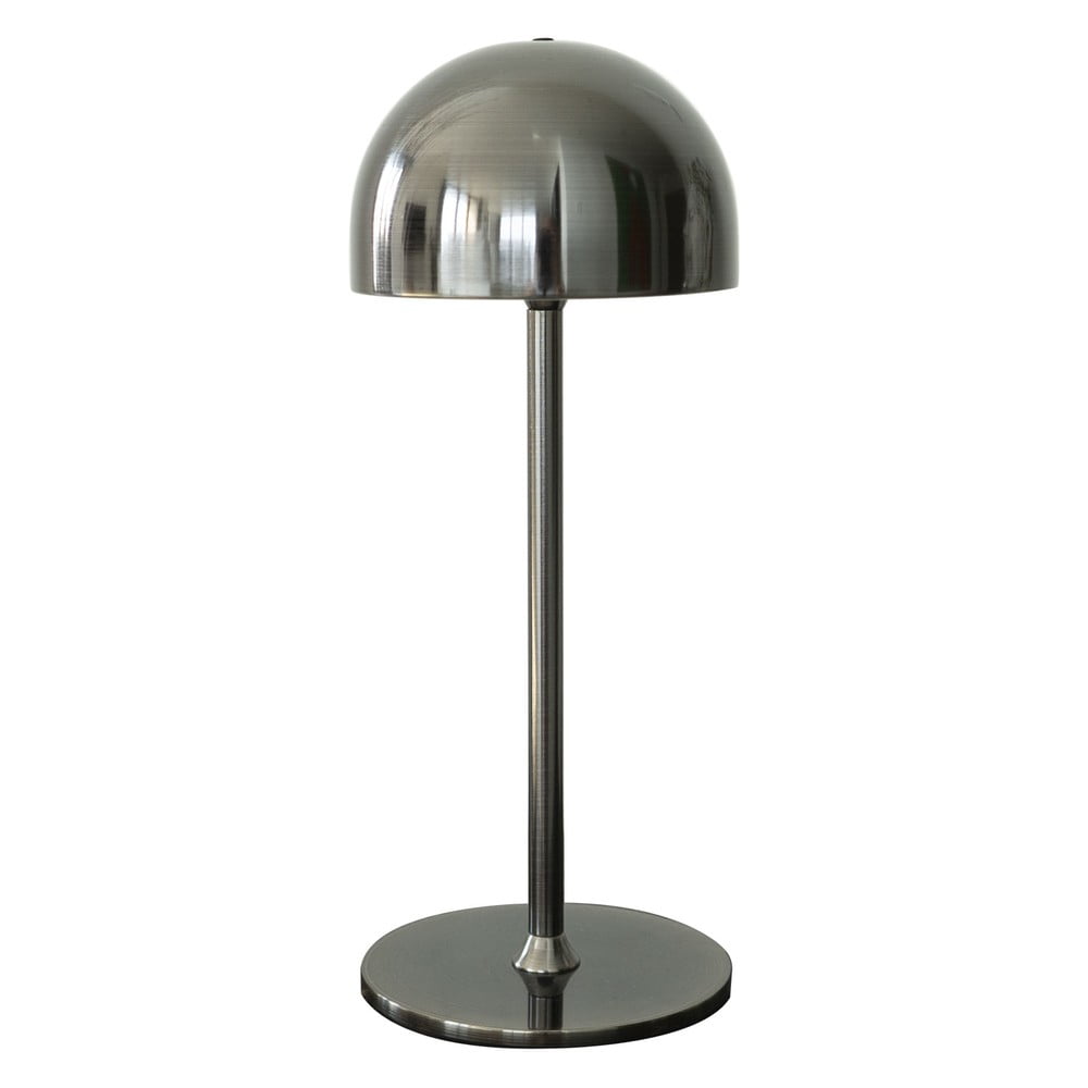 Ciemnoszara lampa stołowa LED ze zdalnym sterowaniem i metalowym kloszem (wysokość 30 cm) Tim – Sirius