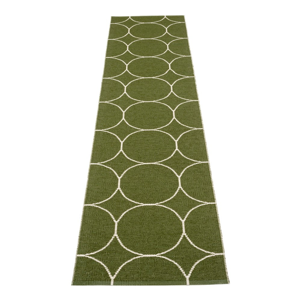 Ciemnozielony chodnik odpowiedni na zewnątrz 70x300 cm Boo Dark Olive – Pappelina