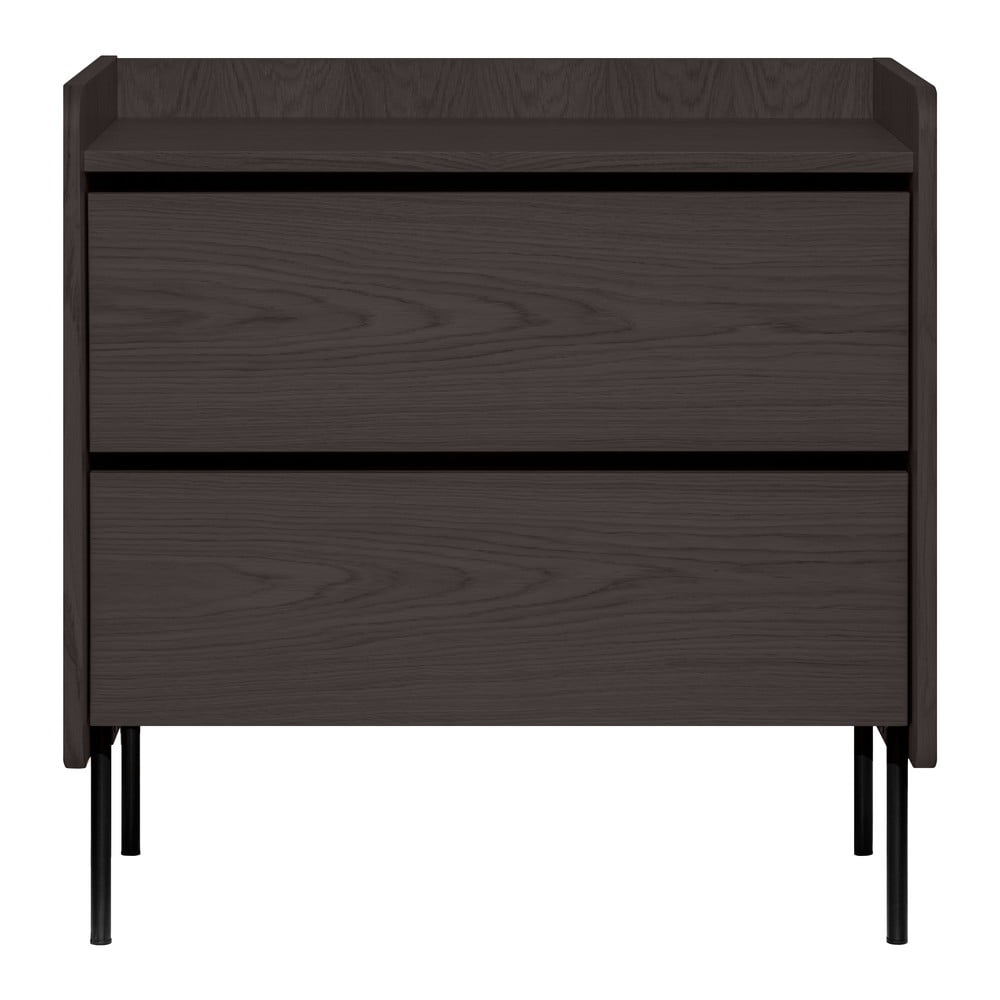 Czarna wysoka komoda w dekorze dębu 80x82 cm Wrap – Bonami Selection