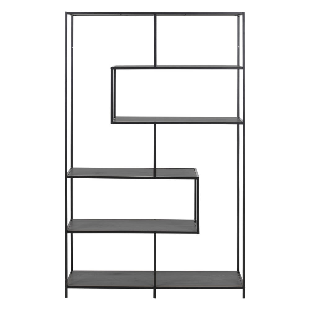 Czarny regał w dekorze jesionu 114x185 cm Seaford – Actona