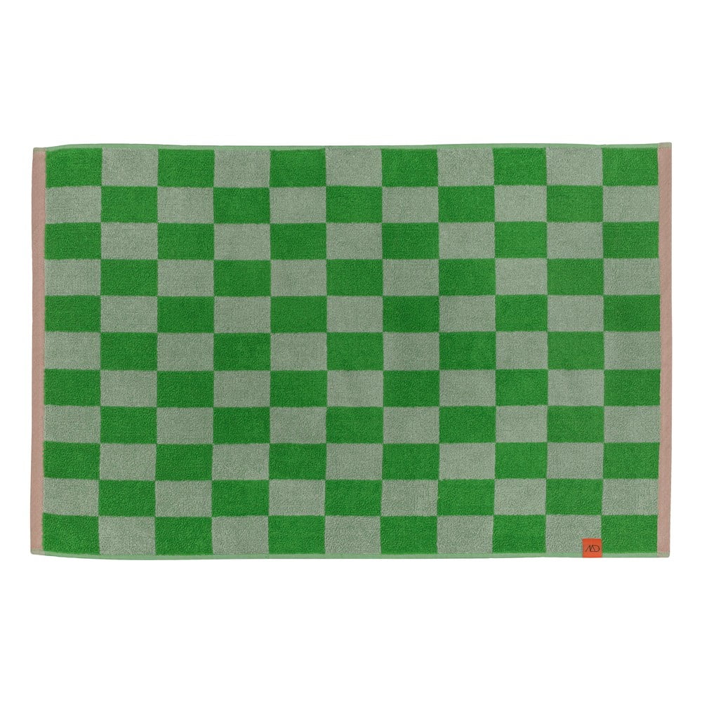 Zielony dywanik łazienkowy z bio bawełny 50x80 cm Retro – Mette Ditmer Denmark
