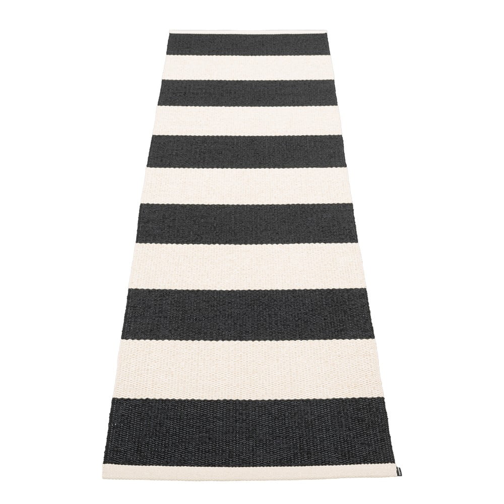 Czarno-biały chodnik odpowiedni na zewnątrz 70x225 cm Bob Black Vanilla – Pappelina