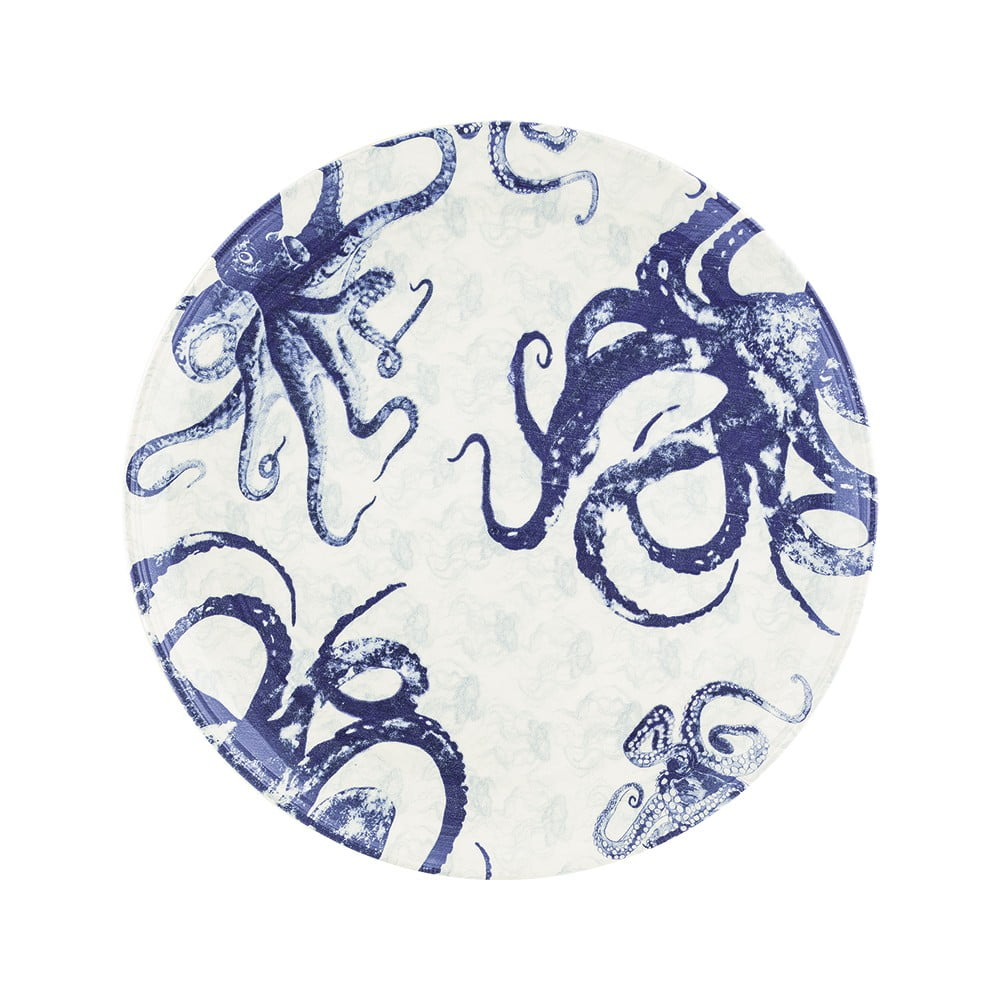 Niebiesko-biały ceramiczny talerz do serwowania Villa Altachiara Positano, ø 37 cm