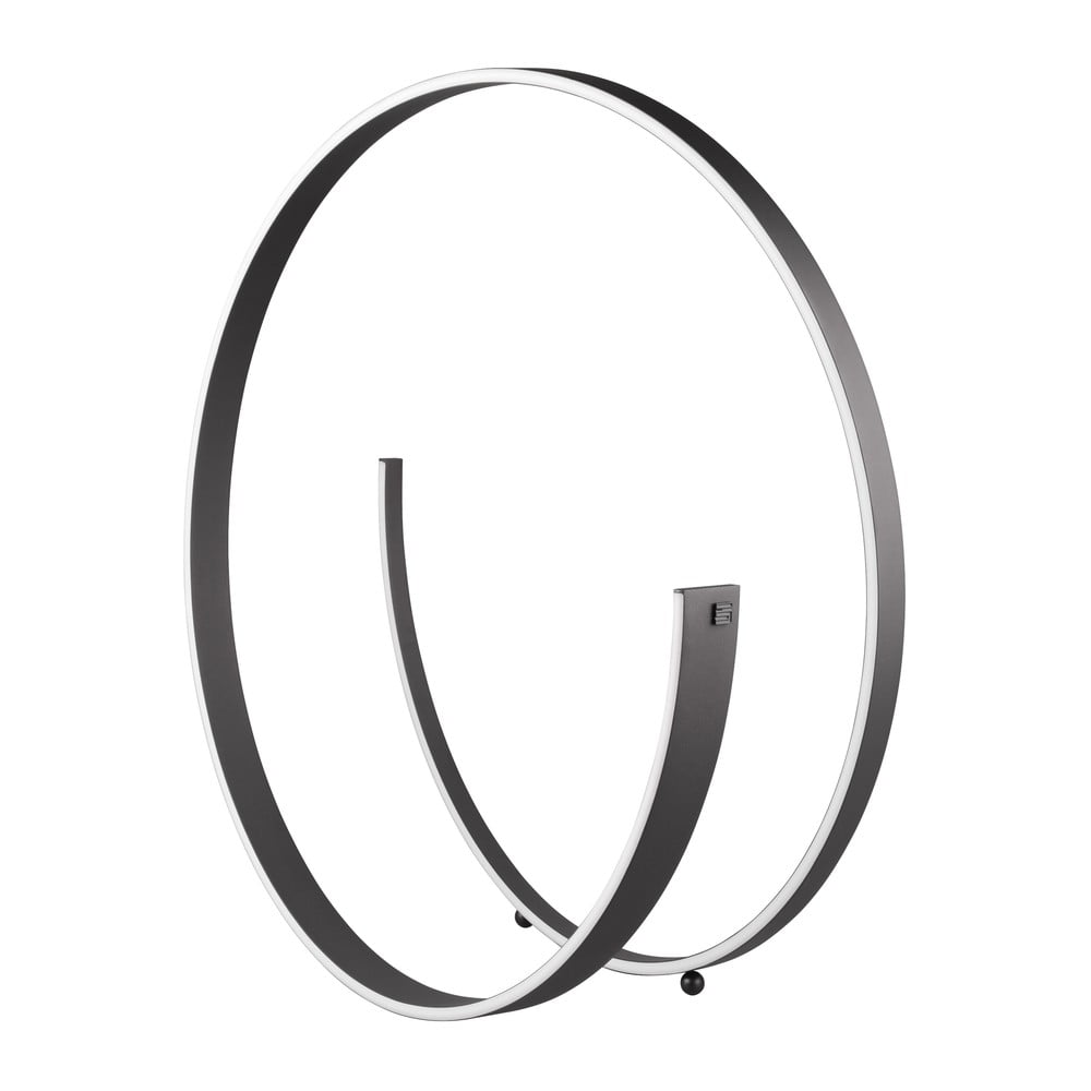Czarna lampa stojąca LED ze sterowaniem głosowym/mobilną aplikacją i metalowym kloszem (wysokość 75 cm) Cinardi – CINQUE