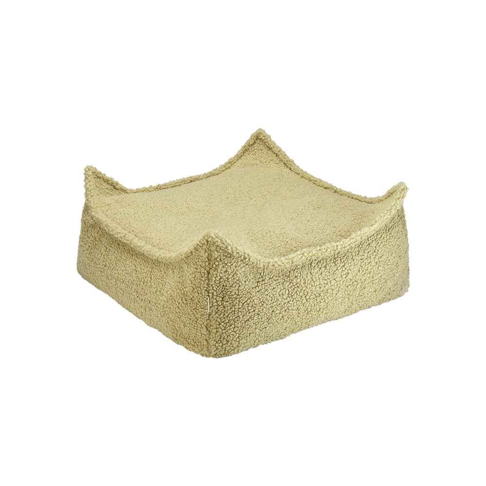 Zielony dziecięcy worek do siedzenia z materiału bouclé Square – Wigiwama