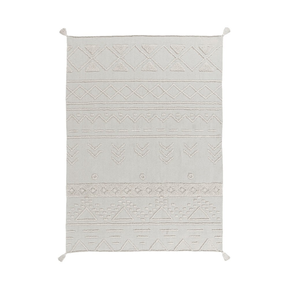 Biały bawełniany dywan tkany ręcznie odpowiedni do prania 200x300 cm Tribu Natural – Lorena Canals