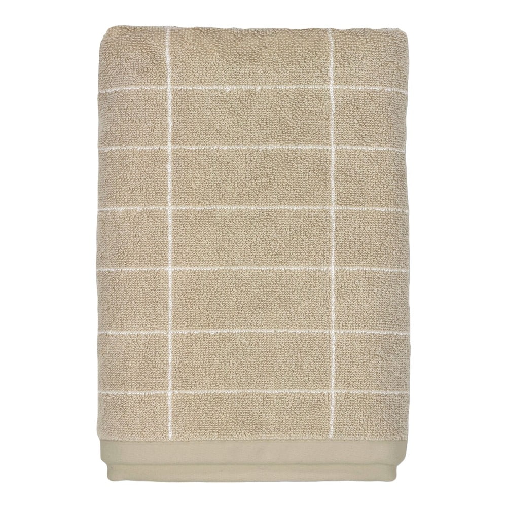 Beżowy bawełniany ręcznik kąpielowy 70x140 cm Tile Stone – Mette Ditmer Denmark