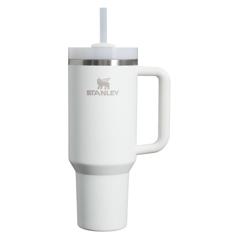 Biały termos ze słomką ze stali nierdzewnej 1,18 l Quencher H2.0 FlowState Tumbler Frost – Stanley