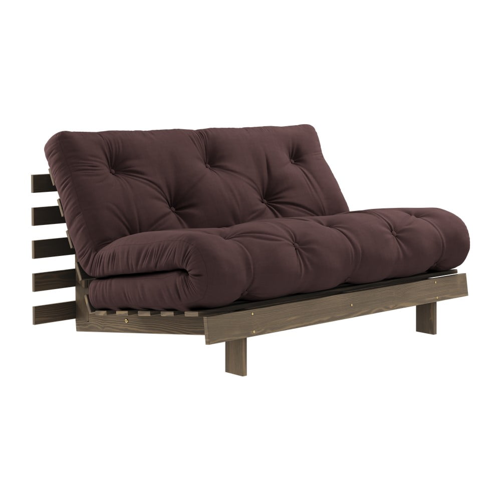Ciemnobrązowa rozkładana sofa 160 cm Roots – Karup Design